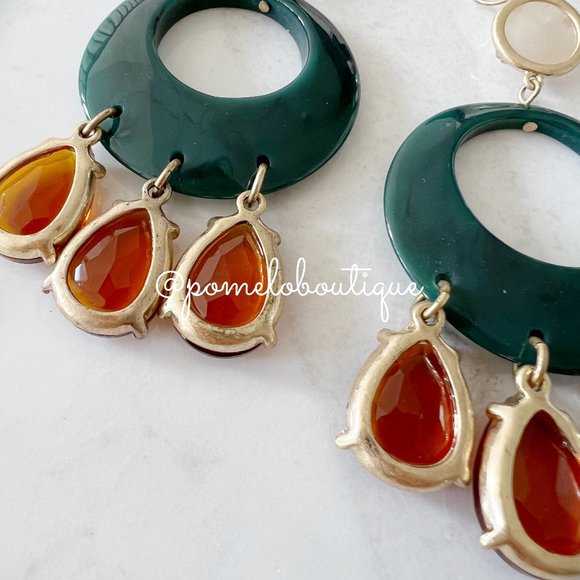 Anthropologie Resin Circular Drop Earrings - Picture 5 of 7